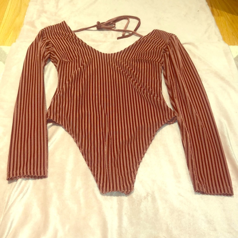 Honey Punch Velvet Thong Bodysuit
